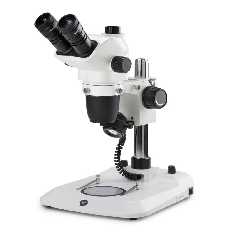Euromex Stereo zoom microscoop NZ.1903-P, 6.7-45x, zuil, invallend en doorgelaten licht, trino