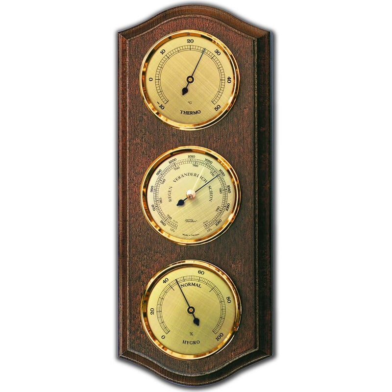 Fischer Weerstation Ø 63 mm Notenhoutkleuren