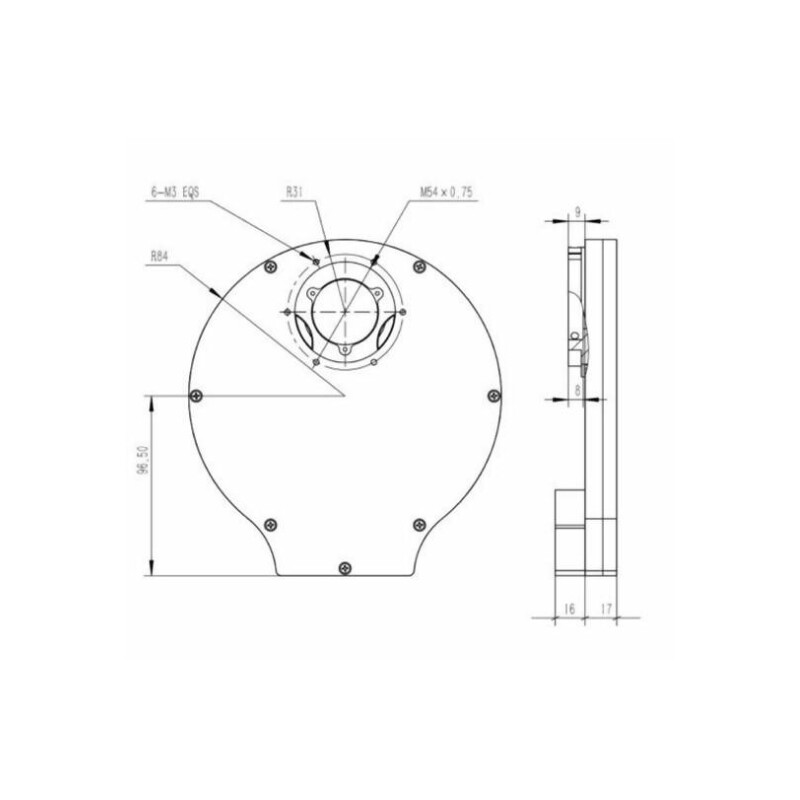QHY Rueda de filtros CFW3M-US 7x 36 mm