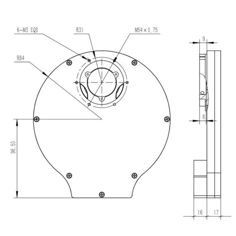 QHY Filter wheel CFW3M-US 7x 36 mm