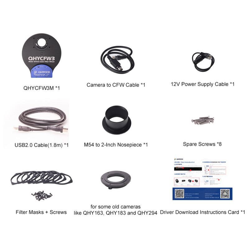 QHY Rueda de filtros CFW3M-US 7x 36 mm