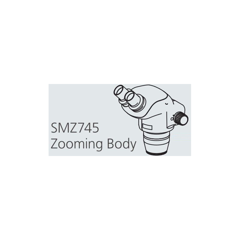 Nikon SMZ745 Stereo Zoom Head, bino, 6.7-50x, ratio 7.5:1, 52-75 mm, 45°, WD 115 mm