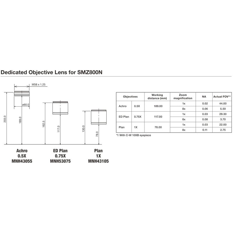 Nikon Objetivo P-ED Plan 0,75x