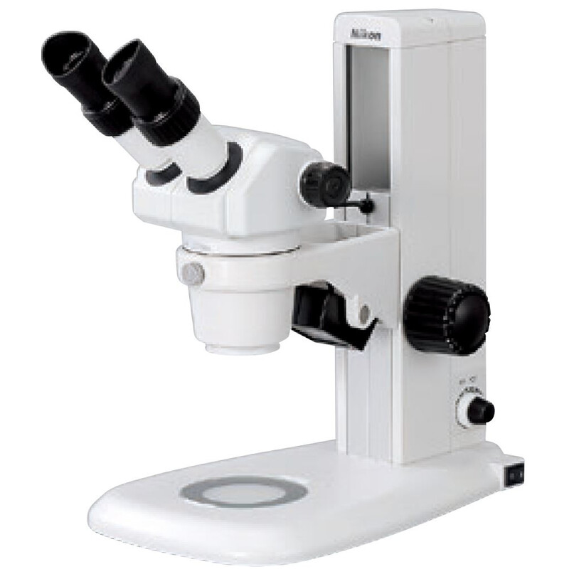 Nikon Microscopio stereo zoom SMZ445, bino, 0,8x-3,5x, 45°, FN21, W.D.100mm, Luce incidente e trasmessa, LED