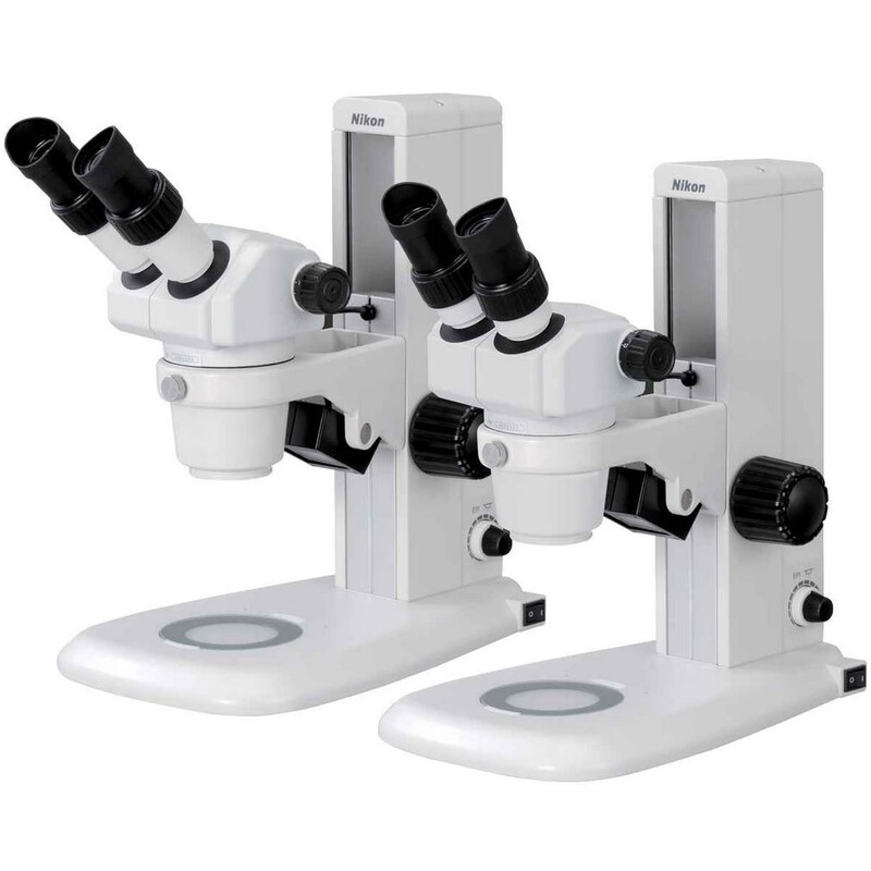 Nikon Stereo zoom microscoop SMZ445, bino, 0,8x-3,5x, 45°, FN21, B.D.100mm, invallend en doorgelaten licht, LED