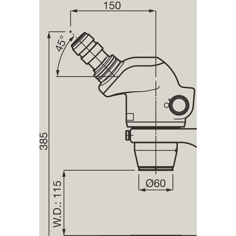 Nikon Stereo zoom microscoop SMZ745, bino, 0,67x-5x,45°, FN22, B.D.115mm, Doorgelaten licht, LED