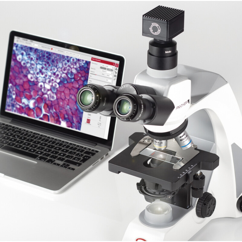 Motic Microscoop Panthera E2, trinoculair, HF, INFINITY, plan achro., 40x-1000x, vast Koehl.LED