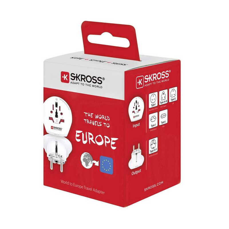 Skross Fuente energética Adaptador de viaje World to Europe