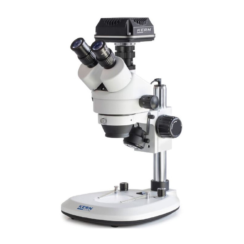 Kern Microscopio OZL 464C825, Greenough, Columna, 7-45x, 10x/20, Luz transmitida/reflejada 3W LED, Cámara 5MP, USB 2.0