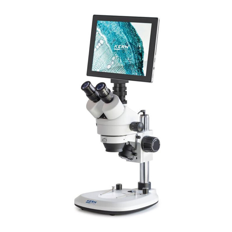 Kern Microscopio OZL 464C241, Greenough, Colonna, 7-45x, 10x/20, Luce trasmessa, 3W LED, Fotocamera 5MP, USB 2.0, HDMI, WiFi, Tablet