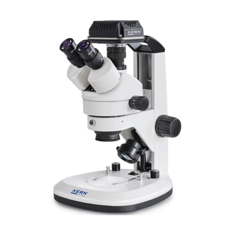 Kern Microscoop OZL 468C825, Greenough, Rek, 7-45x, 10x/20, Doorgelaten licht 3W LED, camera 5MP, USB 2.0