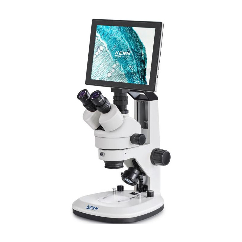 Kern Microscope OZL 468T241 Greenough, Zahnstange, 7-45x, 10x/20, Auf-Durchlicht, 3W LED, Kamera 5MP, USB 2.0, HDMI, WiFi, Tablet