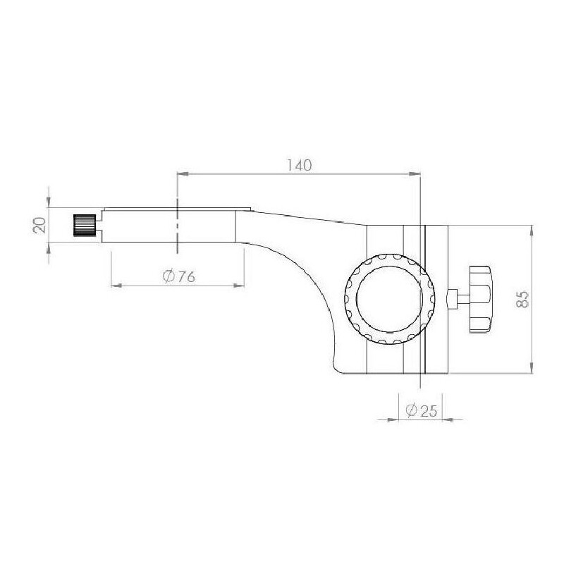 Kern Stereo zoom microscope OZM 952, bino, 7-45x, HSWF 10x23 mm, Industriel stands, articulated arm, table clamp, LED ring light 4.5W
