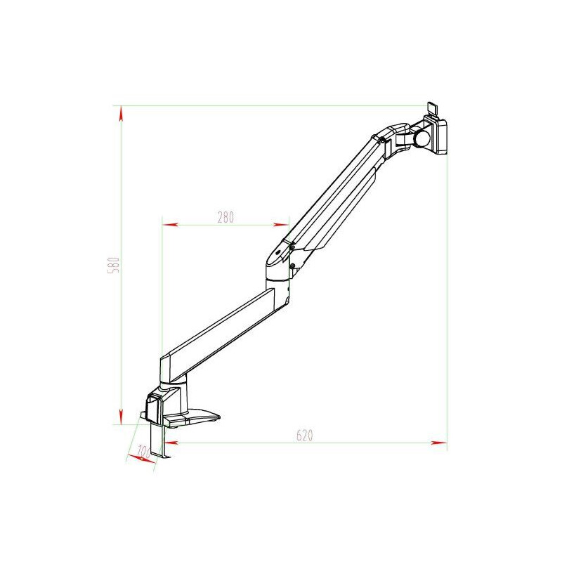 Kern Stereo zoom microscope OZM 982, bino 7-45x, HSWF 10x23 mm, Industriel stand, spring, table clamp, LED ring light 4.5W