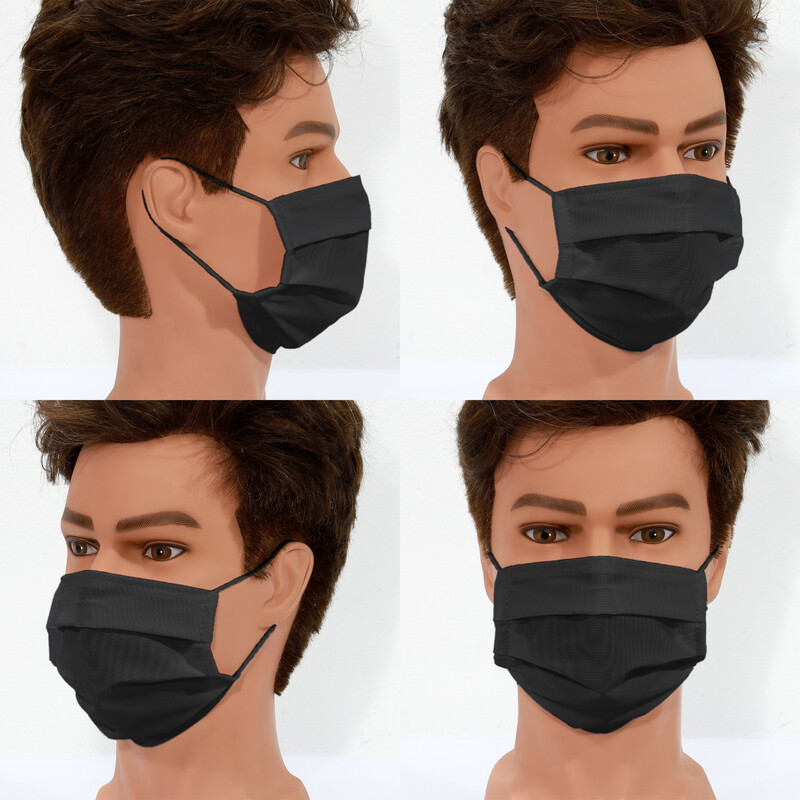 Masketo Face mask polyester black for children 5 pieces