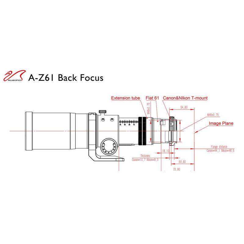 William Optics apochromatische refractor AP 61/360 ZenithStar ZS61 II OTA
