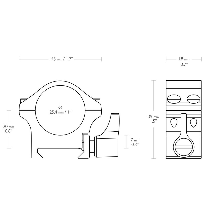HAWKE Professional steel-ring mount Weaver 1 inch low