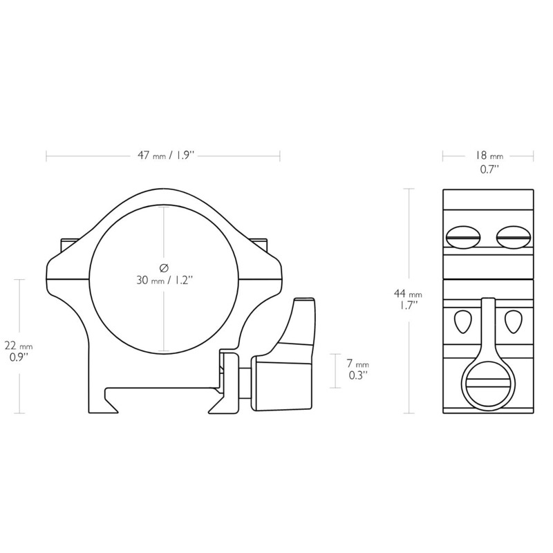 HAWKE Professionele stalen ringbevestiging Weaver 30mm Laag