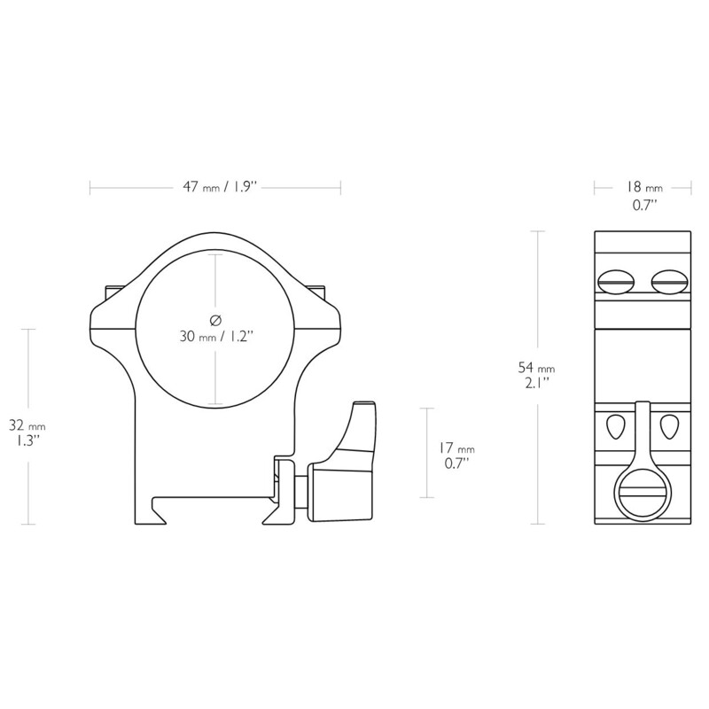HAWKE Montaje de anillo de acero profesional Weaver 30 mm Alto