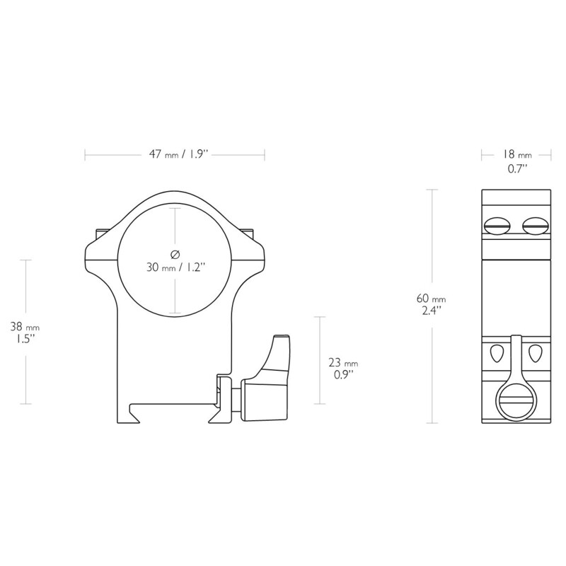 HAWKE Professional steel-ring mount Weaver 30mm extra high