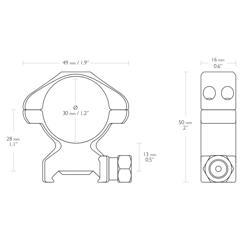 HAWKE Anillo de acero de precisión Tornillos Weaver de 30 mm de altura