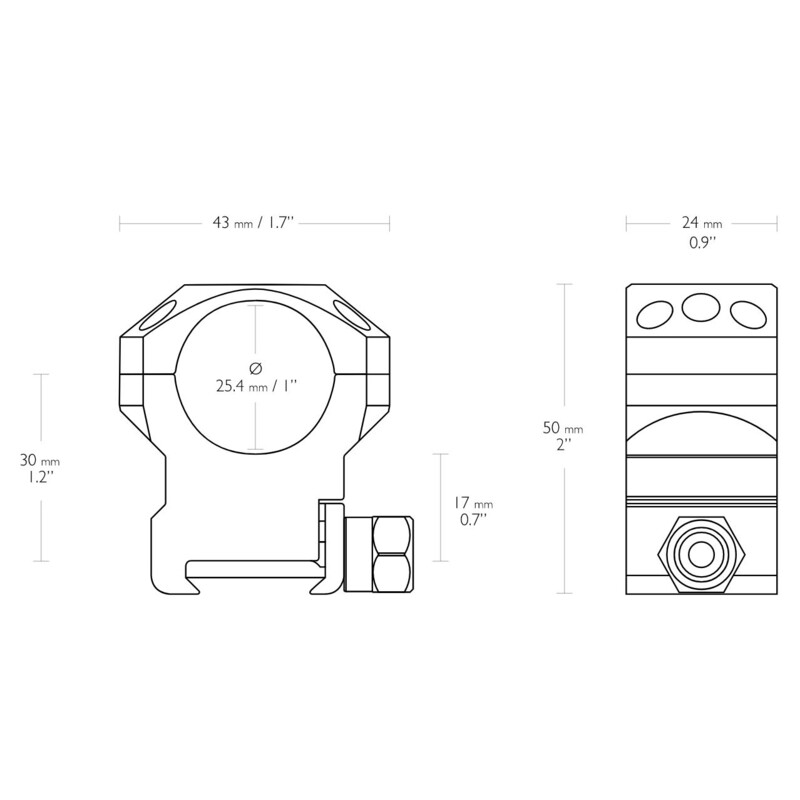 HAWKE Tactical Weaver 1-inch high ring mount