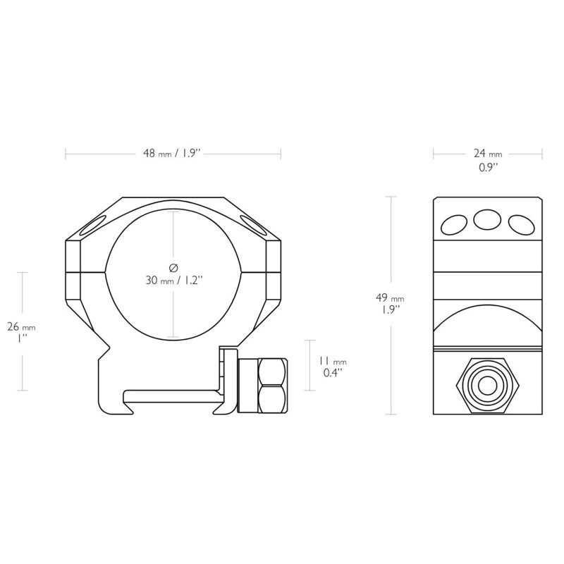 HAWKE Montura táctica anular Weaver de 30 mm, media