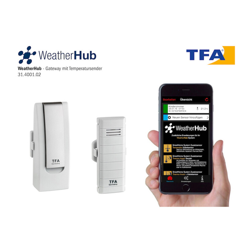 TFA Estación meteorológica Set de inicio con transmisor de temperatura WEATHERHUB