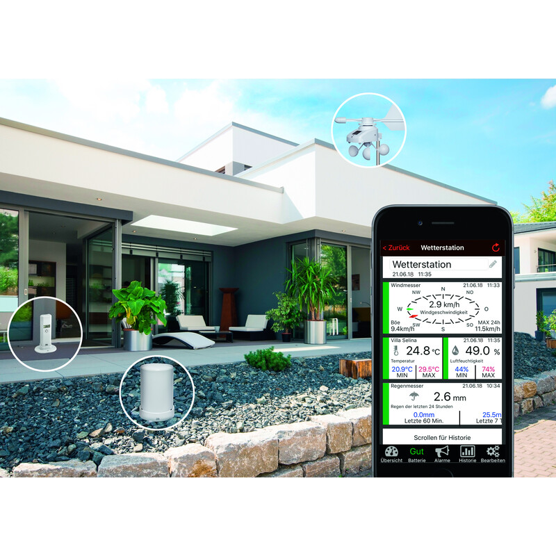 TFA weather station set with climate, rain & wind transmitter WEATHERHUB