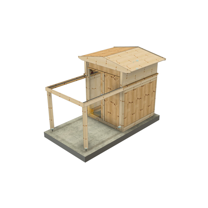 Dome Parts Observatorio GreenLine MICRO-MS20 de techo retráctil con protección de madera