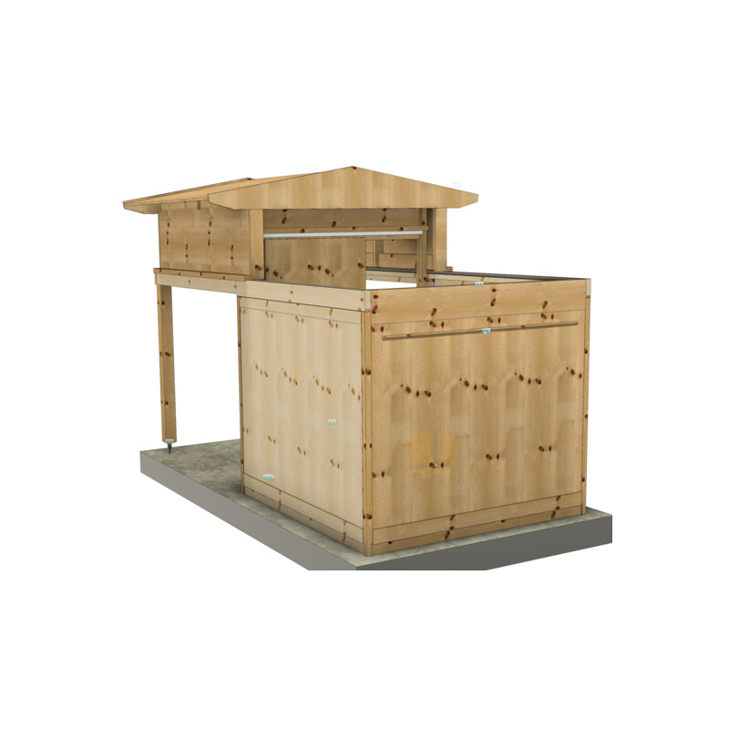 Dome Parts GreenLine MICRO-MS20 rolling roof observatory with wooden protection