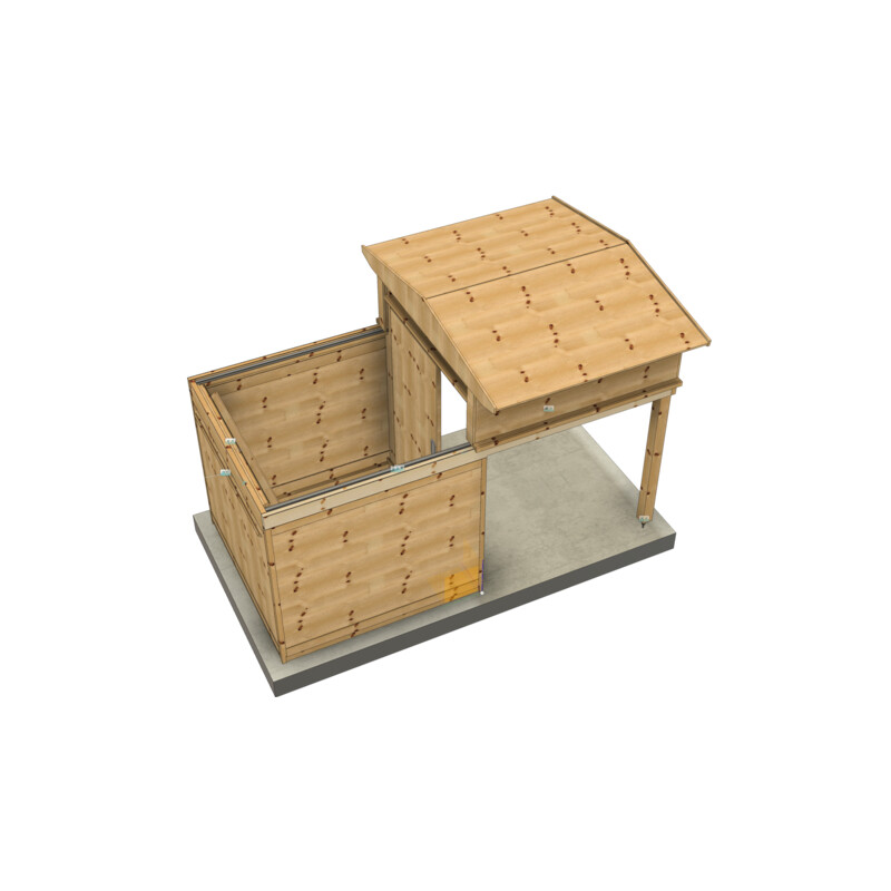 Dome Parts Observatorio GreenLine MICRO-MS20 de techo retráctil con protección de madera
