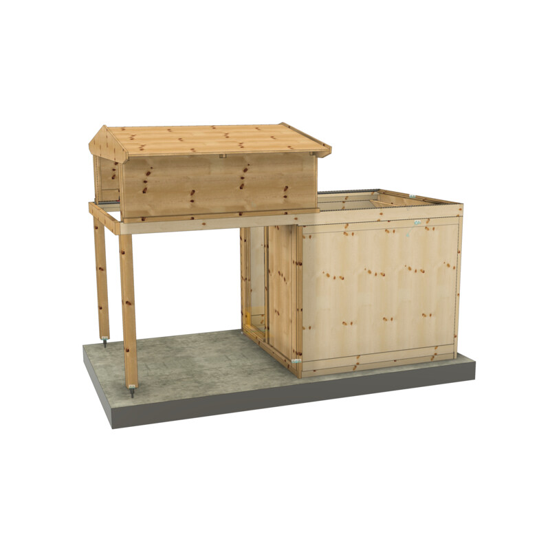 Dome Parts GreenLine MICRO-MS20 rolling roof observatory with wooden protection