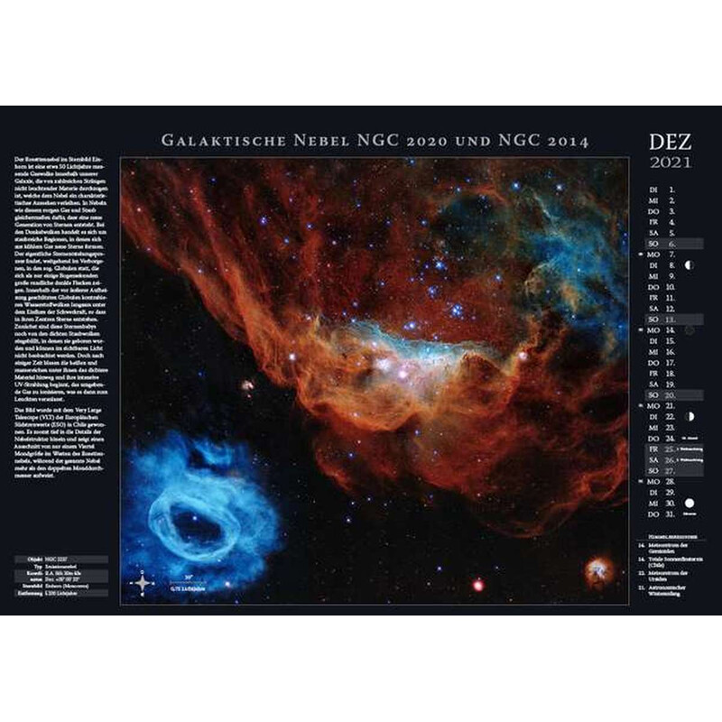 Astronomie-Verlag Calendar Weltraum-Kalender 2021