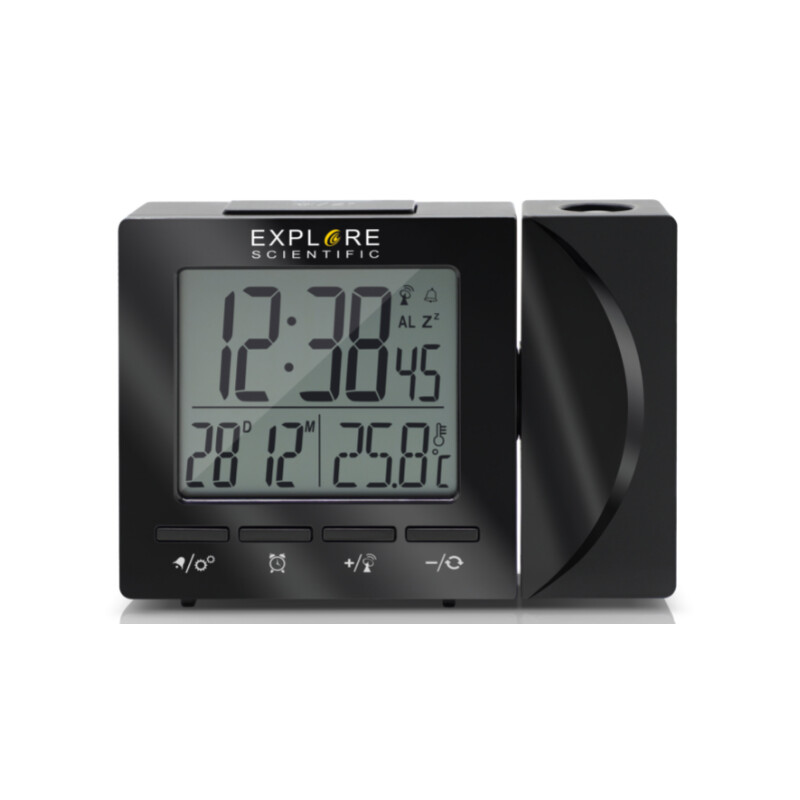 Explore Scientific Weather station Radio-controlled projection clock with indoor temperature