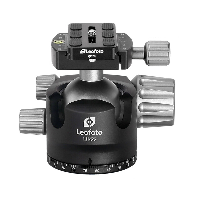 Leofoto Tripod ball-head LH-55 + Schnellwechselplatte QP-70N
