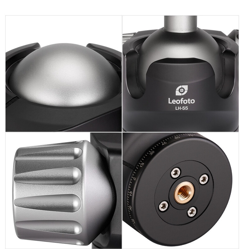 Leofoto Tripod ball-head LH-55R, Dual-Panoramafunktion + Schnellwechselplatte NP-60