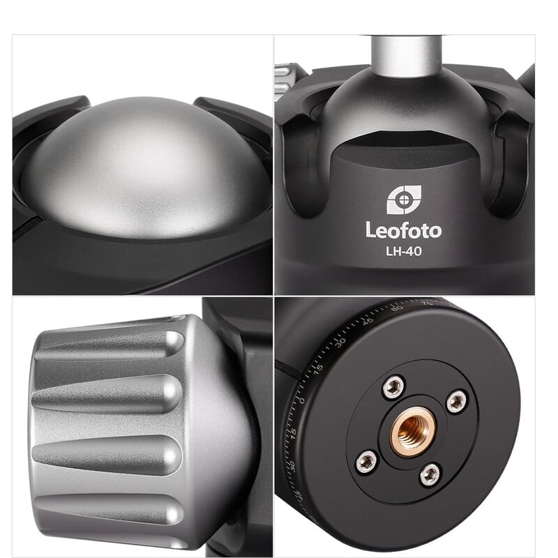 Leofoto Tripod ball-head LH-40R, dual panorama function + NP-60 quick release plate