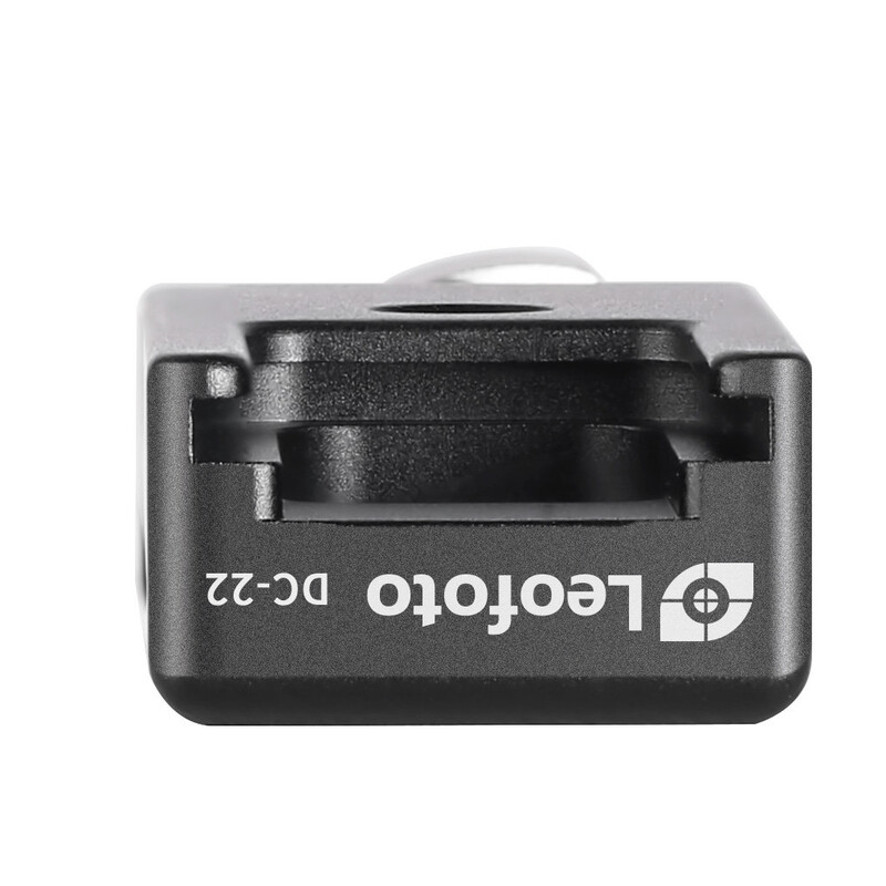 Leofoto Adapterklemme DC-22, Arca-Swiss, 1/4" Innengewinde, Blitzschuh