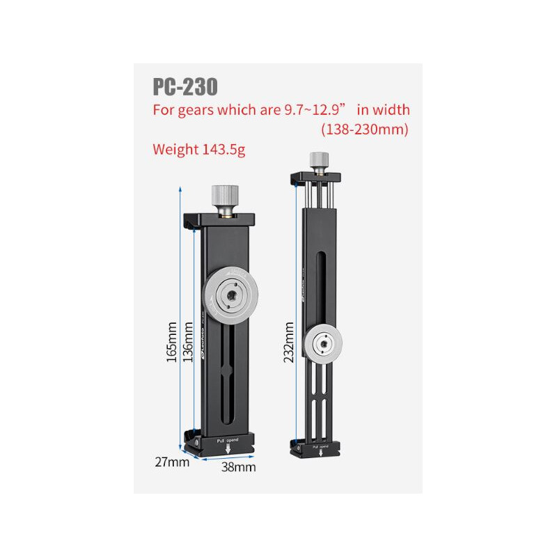 Leofoto Mounting Tablet-Halterung PC-230 138-230mm