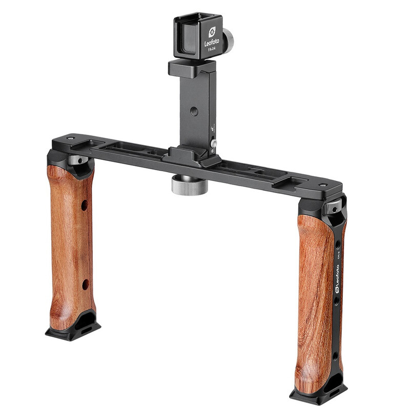 Leofoto Mounting Doppelhandgriff + Smartphonehalterung + Blitzschuhaufnahme VC-2