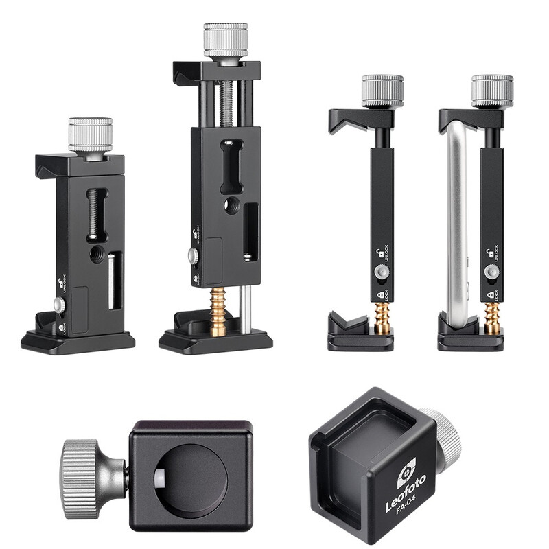 Leofoto Mounting Doppelhandgriff + Smartphonehalterung + Blitzschuhaufnahme VC-2
