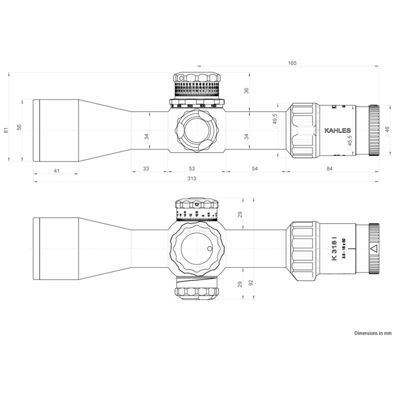 Kahles Richtkijker K318i 3,5-18x50, MOAK, links, rechts