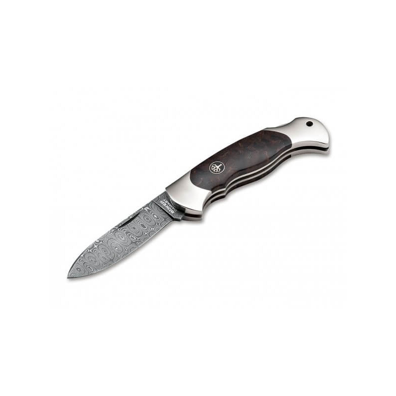 Böker Messen Scout Speerpunt Berken Damascus