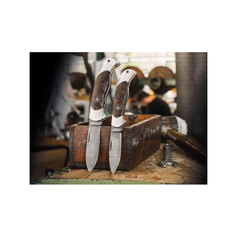 Böker Messen Scout Speerpunt Berken Damascus