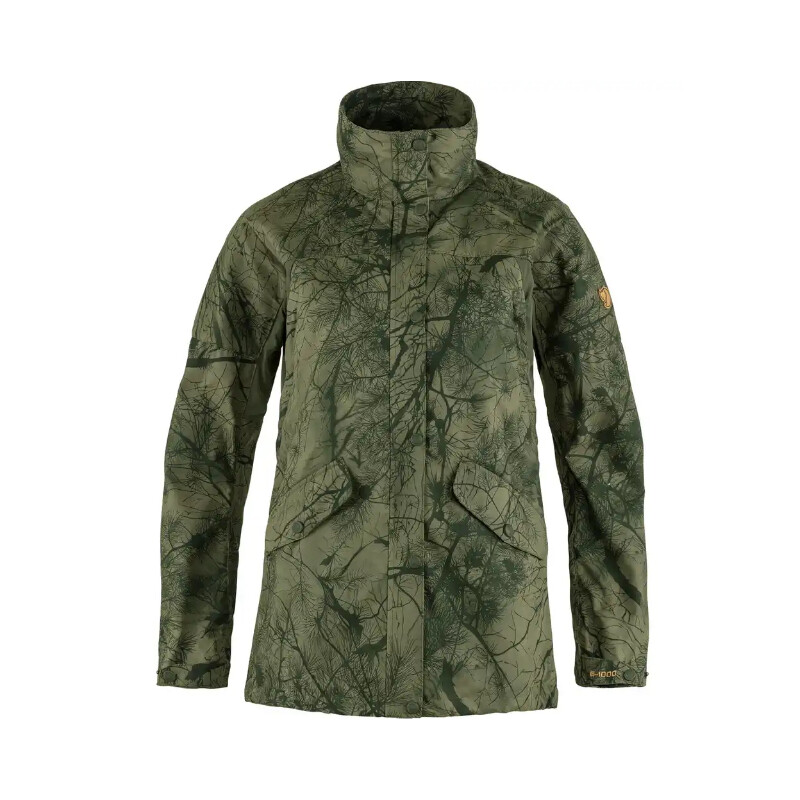 Fjällräven Chaqueta Forest Hybrid W, 626-625 Verde camuflaje-Verde laurel, M