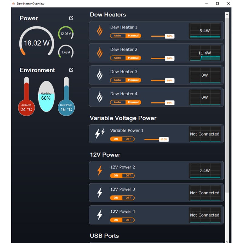 Celestron Controls 4x smart power and dew protection control system