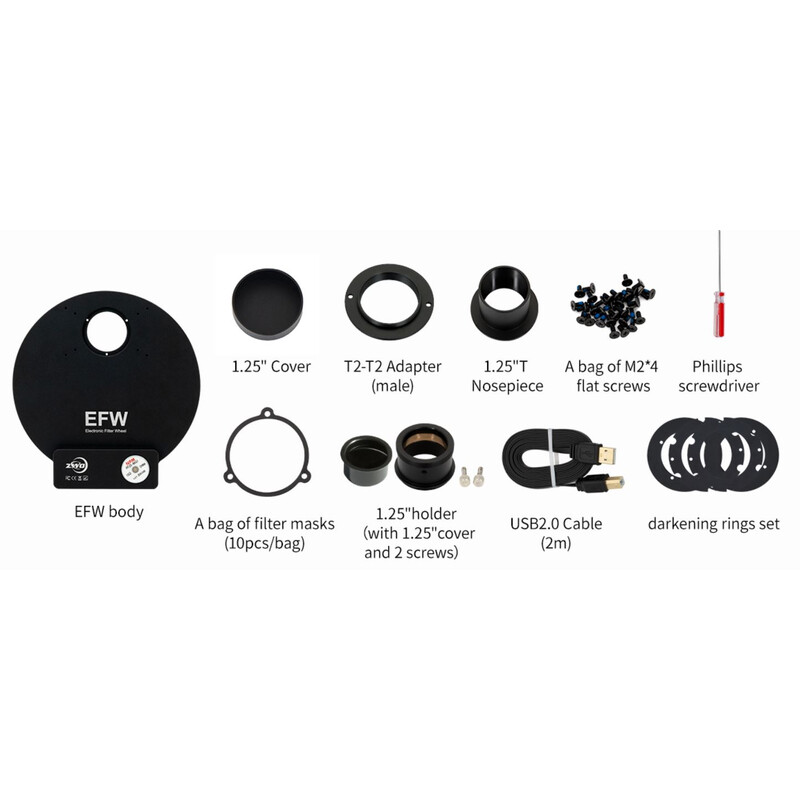 ZWO Motorised filter wheel EFW 7x36mm II