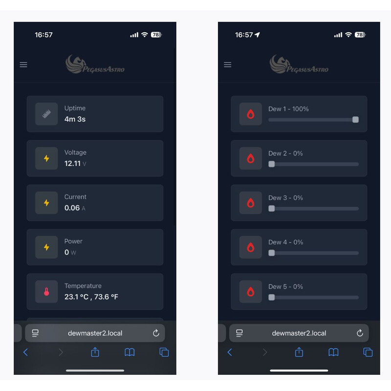 PegasusAstro Comandi DewMaster 2