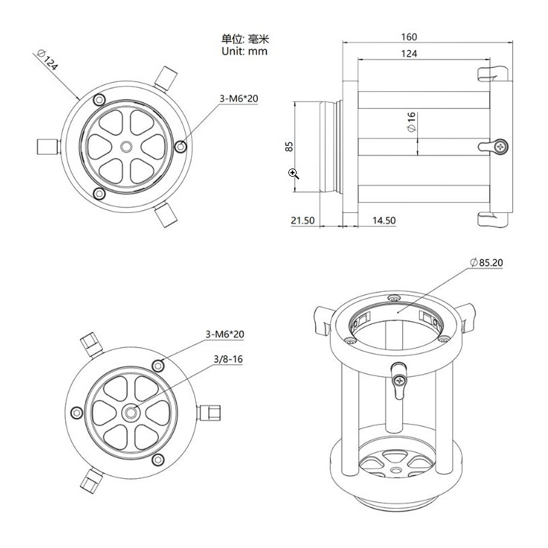 ZWO PIer Extension PE160 for AM5